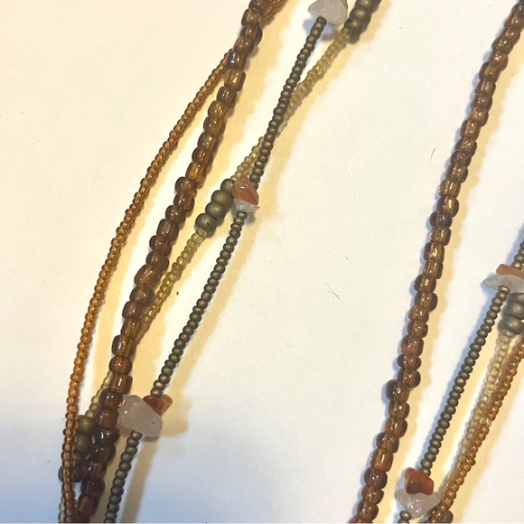 vintage Chico’s multilayer beaded boho necklace  circle engraved accent pendants - Picture 7 of 11
